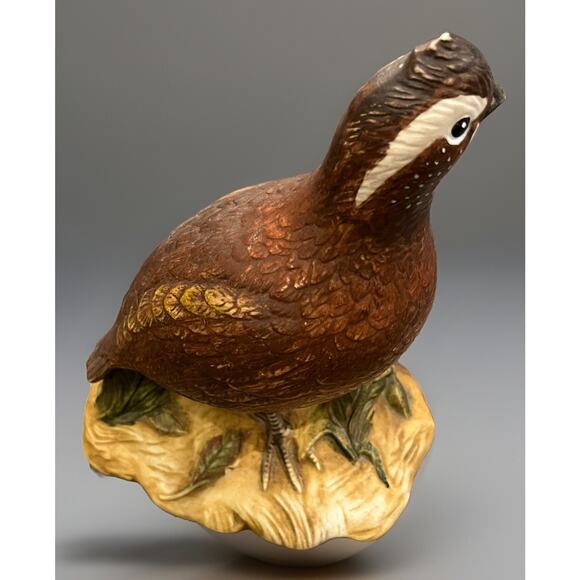 VTG Quail Set 8.5" Holland Mold Pottery Hand Painted Ceramic Art Birds Glass - Picture 6 of 8